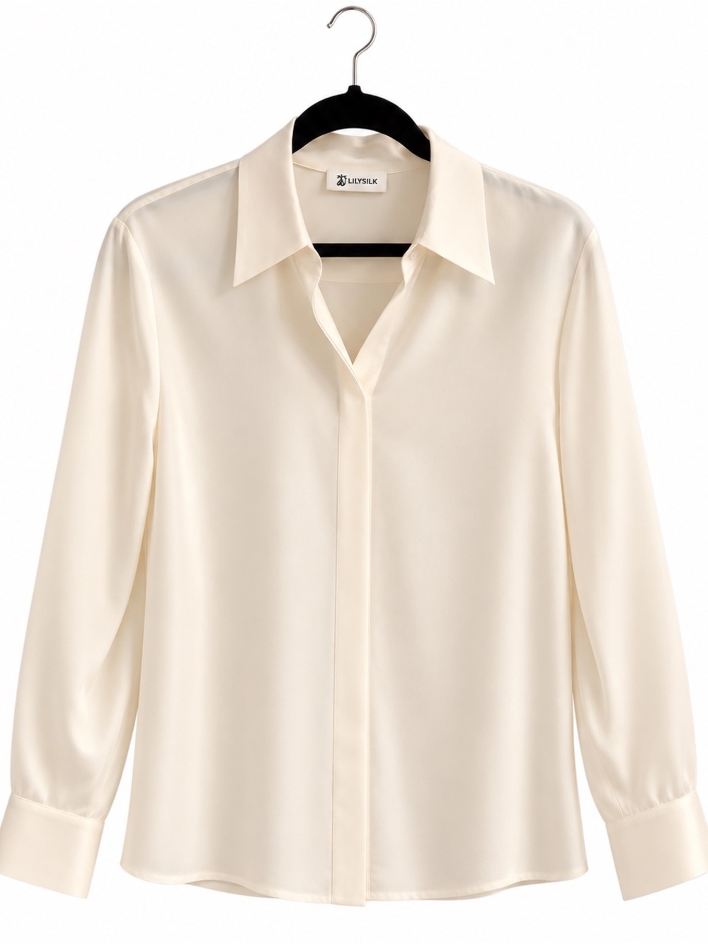LILYSILK Ivory Silk Long-Sleeve Blouse